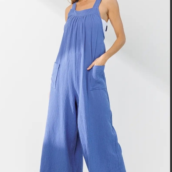 Pants - 062 - NEW! SOLID FABULOUS WIDE LEG JUMPSUIT